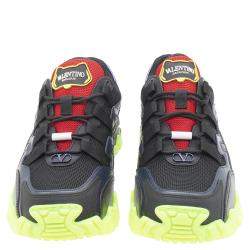 Pre Owned Valentino Multicolor Fabric and Leather Climbers Sneakers Size 43