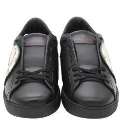 Pre Owned Valentino Black Leather Undercover Jun Takahashi Open Sneakers Size 42