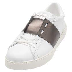 Pre Owned Valentino White/Rutenio Leather Open Sneakers Size 42