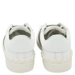 Pre Owned Valentino White/Dandy Leather Open Sneakers Size 42