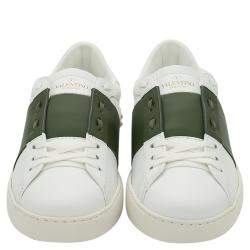 Pre Owned Valentino White/Dandy Leather Open Sneakers Size 42