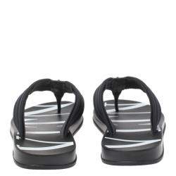 Pre Owned Valentino Black Fabric and Leather VLTN Flip Flops Size 43