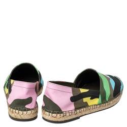 Pre Owned Valentino Multicolour Camouflage Canvas Espadrilles Flats Size 43
