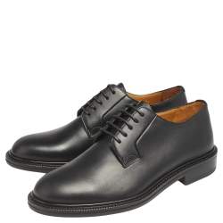 Pre Owned Valentino Black Leather Lace Up Derby Size 39.5