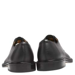 Pre Owned Valentino Black Leather Lace Up Derby Size 39.5