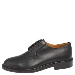 Pre Owned Valentino Black Leather Lace Up Derby Size 39.5