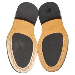 Pre Owned Valentino Black Leather Lace Up Derby Size 39.5