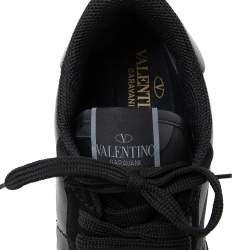 Valentino Black Camo Fabric, Leather and Suede Rockrunner Sneakers Size 43