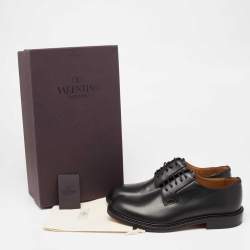 Pre Owned Valentino Black Leather Lace-Up Derby Size 41