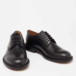 Pre Owned Valentino Black Leather Lace-Up Derby Size 41