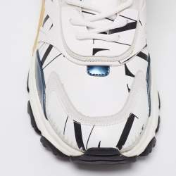 Valentino Multicolor Leather And Suede Lace Up Sneakers  Size 44