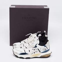 Valentino Multicolor Leather And Suede Lace Up Sneakers  Size 44