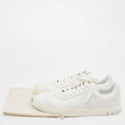 Valentino White Leather Flycrew Low Top Sneakers Size 45