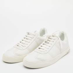 Valentino White Leather Flycrew Low Top Sneakers Size 45