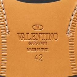 Pre Owned Valentino Black Leather Lace Up Derby Size 42