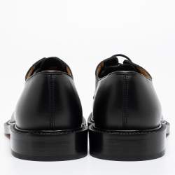Pre Owned Valentino Black Leather Lace Up Derby Size 42