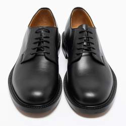 Pre Owned Valentino Black Leather Lace Up Derby Size 42