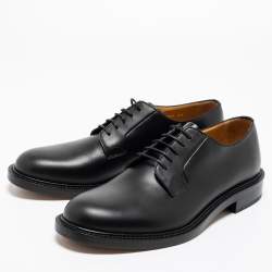 Pre Owned Valentino Black Leather Lace Up Derby Size 42
