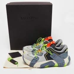 Pre Owned Valentino Multicolor Suede and Leather VLTN Wod Sneakers Size 43.5