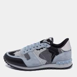 Valentino Multicolor Mesh And Leather Rockrunner Sneakers Size 40