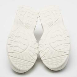 Pre Owned Valentnino Blue/Red Suede and Leather Vlogo Low Top Sneakers Size 42