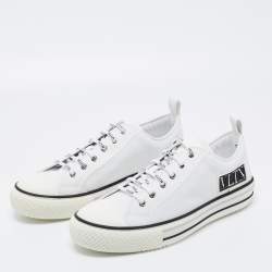 Valentino White Canvas VLTN  Low Top Sneakers Size 42