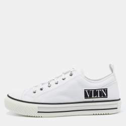 Valentino White Canvas VLTN  Low Top Sneakers Size 42
