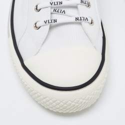 Valentino White Canvas VLTN  Low Top Sneakers Size 42