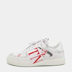 Valentino White Leather and Rubber VLTN Low Top Sneakers Size 43