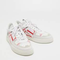 Valentino White Leather and Rubber VLTN Low Top Sneakers Size 43