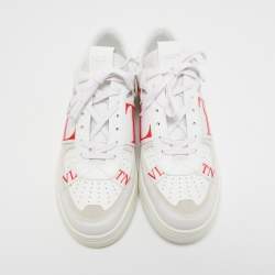 Valentino White Leather and Rubber VLTN Low Top Sneakers Size 43