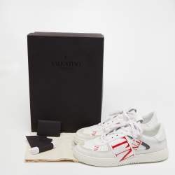 Valentino White Leather and Rubber VLTN Low Top Sneakers Size 43