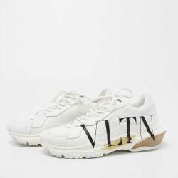 مملوكة مسبقًا Valentino White Leather VLTN Sneakers Size 42