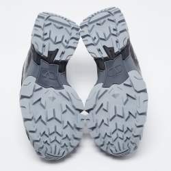 Pre Owned Valentino Black Leather and Mesh Climbers VLogo Sneakers Size 42.5