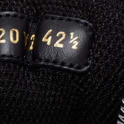 Pre Owned Valentino Black Leather and Mesh Climbers VLogo Sneakers Size 42.5