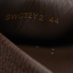 Pre Owned Valentino Dark Brown Leather VLogo Signature Loafers Size 44