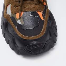 Pre Owned Valentino Multicolor Leather and Suede Rockrunner Sneakers Size 39