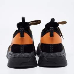 Pre Owned Valentino Multicolor Leather and Suede Rockrunner Sneakers Size 39