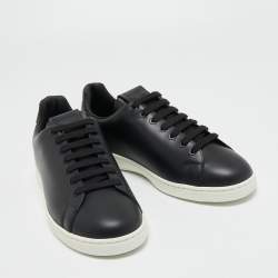 Valentino Black Leather Low Top Sneakers  Size 42.5