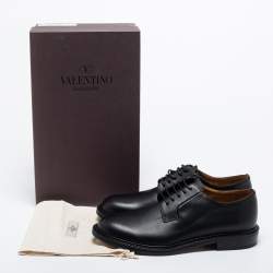 Valentino Black Leather Lace-Up Derby Size 42
