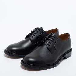 Pre Owned Valentino Black Leather Lace-Up Derby Size 42