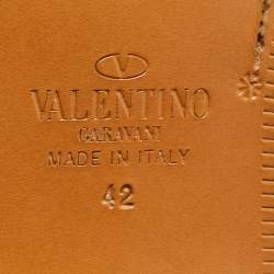 Pre Owned Valentino Black Leather Lace Up Oxford Size 42