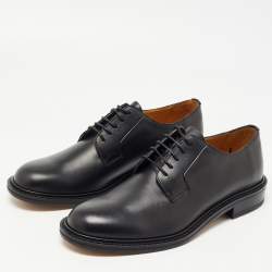 Pre Owned Valentino Black Leather Lace Up Oxford Size 42
