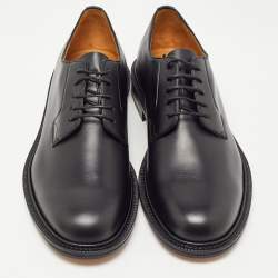 Pre Owned Valentino Black Leather Lace Up Oxford Size 42