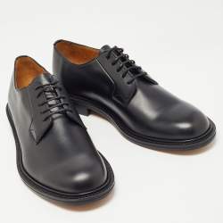 Pre Owned Valentino Black Leather Lace Up Oxford Size 42