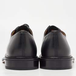 Pre Owned Valentino Black Leather Lace Up Oxford Size 42