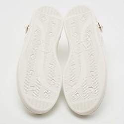 Pre Owned Valentino Garavani White Leather V-Logo Low Top Sneakers Size 39.5