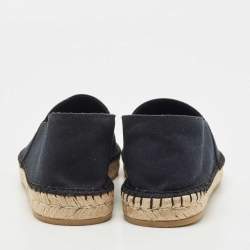 Valentino Navy Blue Canvas Vltn Logo Print Espadrille Flats Size 40