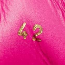 Pre Owned Valentino Pink Leather One Stud Sneakers Size 42