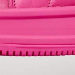 Pre Owned Valentino Pink Leather One Stud Sneakers Size 42